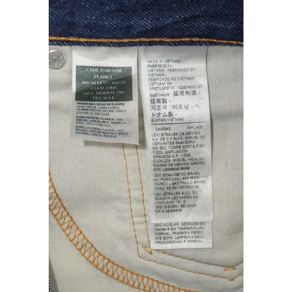 Levi's 469 Loose Straight Denim Shorts Blue Jeans W38 L12 Long Inseam